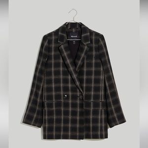 Madewell The Caldwell Double-Breasted Blazer in Seaton Plaid